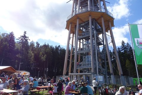 Besucher am Aussichtsturm